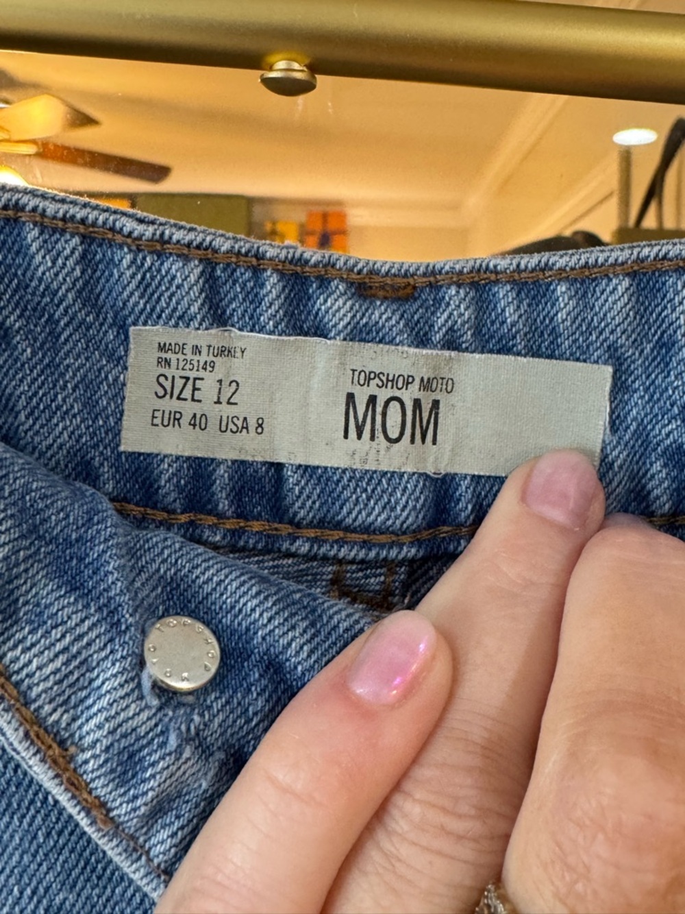 Topshop Moto Mom Blue Distressed Denim‎ Cutoff Shorts - Picture 3 of 4